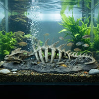 Resin Dragon Skeleton Ornament Sleek Dragon Bone Aquarium Decor Textured Skeleton Aquarium Ornament Long