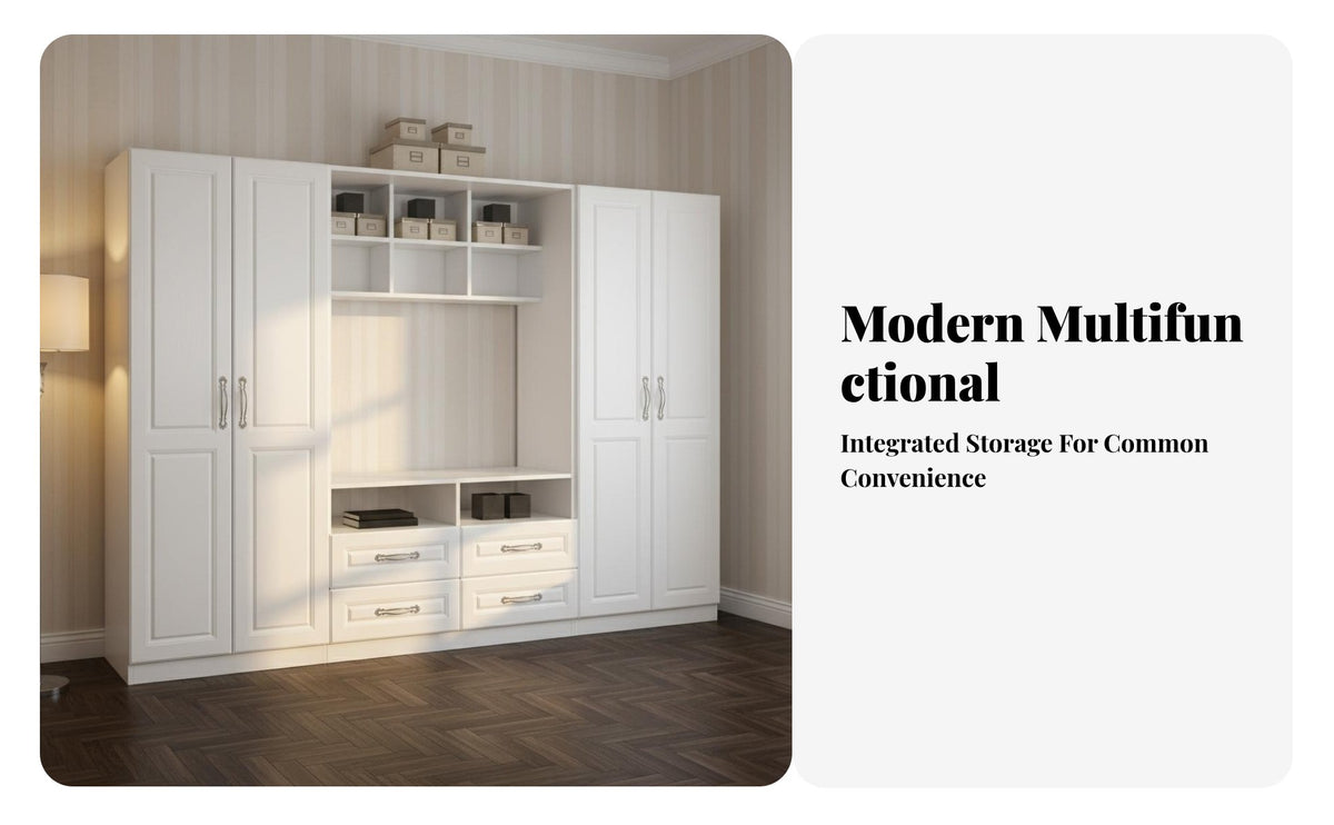 configurable TV Wall Unit Integrated Combination Wall Unit with Bookshelves Multi-Functional Design Living Room Furniture for principal Bedroom, Home Theater