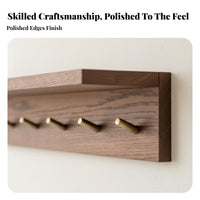 Wall Shelf with Hooks Vintage Aesthetic Coat Rack Space-Saving for Renters