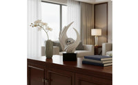 Modern Art Statue with Crystal Sphere Good Fortune Symbol Resin Art Figurine Modern Whorl Sculpture Soft Luxury Visual