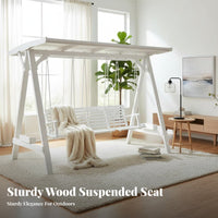 Solid Wood Construction Wooden A-Shaped Frame Swing Anti A-Shaped Frame Hanging Bench Set Heavy Duty Outdoor Furniture High Weight Capacity for Children, Homeowners, Courtyard, Garden, Balcony, Backyard