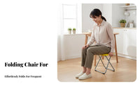 Foldable Design Backless Folding Stool self-latching Mechanism foldable Seat Lightweight Portable Furniture Space-Saving for Students, homeowners, Outdoor, Office, Indoor Use, on-the-& move