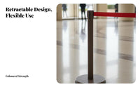 Heavy-Duty Base Retractable Belt Stanchion Sturdy Construction Stainless Steel Queue Pole Stable Belt Barrier Stanchion Easy Assembly for Event Organizers, Security Personnel, Airports, Hotels, Museums, Retail Shop S