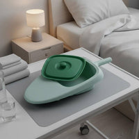 Bedpan with Lid Easy to Clean Fracture Bedpan with Handle Ergonomic Design Portable Bedridden Toilet for Patients, Hospital, Nursing Home