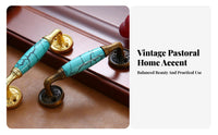 Decorative Ceramic Drawer Pull Easy to Install Pastoral Design Furniture Pull Comfortable Grip