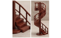 Miniature Spiral Staircase Wooden Staircase with Round Base Compact Decor for Hobbyists, Collectors, Dioramas, Miniature Gardens, Holiday Displays