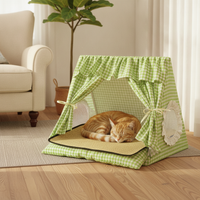 Pet Tent Bed for Cats and Small Dogs, Washable Semi-Enclosed Pet House, All Seasons