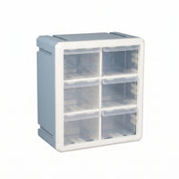 6 Drawer Storage Box Space Saving 6 Drawer Organizer Light Blue for Office