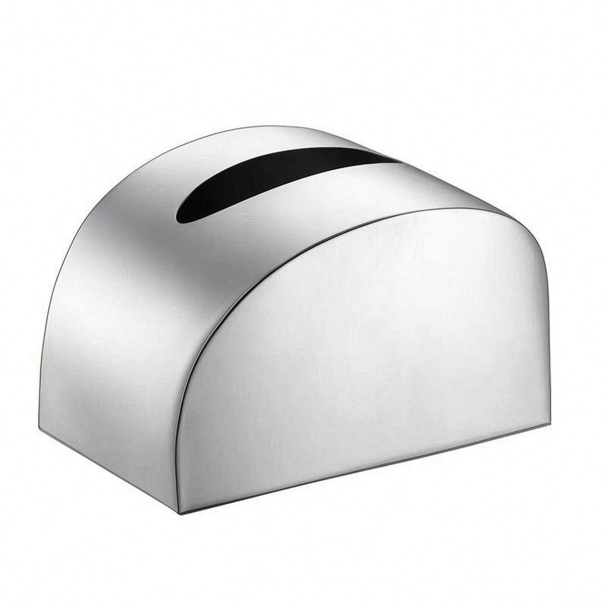 Desktop Tissue Box Semicircular Stainless Steel Tissue Box Sleek Dispenser for Coffee Table