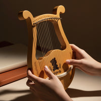 16-String Lyre Portable Lyre Acoustic Musical Instrument for Beginners, Students, Home Practice