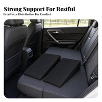 2 Pieces Flat Vehicle Top Rear-Seat Wedge Pad Sloped Sides Rear-Seat Leveling Pad Black Vehicle Gear Rectangular