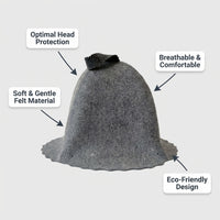 Sauna Cap for Steam Room, Absorbent Wool Sauna Cap, Stylish Appearance Sauna Hat, Heat Insulation Steam Room Cap, Russian Sauna Hat for Gift