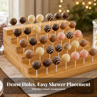 Perforated Tiered Skewer Stand Large Capacity Bamboo Skewer Holder