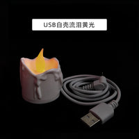 USB单只充电电子蜡烛灯led仿真生日烛光布置摆件小夜灯供佛灯烛灯