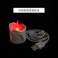 USB单只充电电子蜡烛灯led仿真生日烛光布置摆件小夜灯供佛灯烛灯