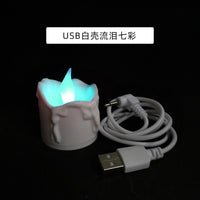 USB单只充电电子蜡烛灯led仿真生日烛光布置摆件小夜灯供佛灯烛灯
