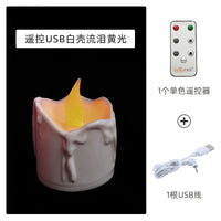 USB单只充电电子蜡烛灯led仿真生日烛光布置摆件小夜灯供佛灯烛灯