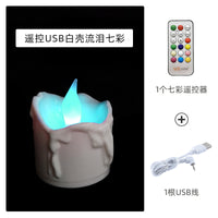 USB单只充电电子蜡烛灯led仿真生日烛光布置摆件小夜灯供佛灯烛灯