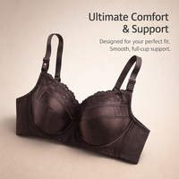 Full Coverage Bras for Women with Thin Padded Cups for Daily Use, Supportive with Adjustable Straps and Four Hook Closure, Minimizer Design