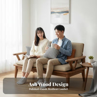 3-Seater Wooden Frame Settee New Chinese aesthetic Living Room Seating Group Modern Minimalist Design Sofa for Homeowners, Apartment, Lounge Area, Study