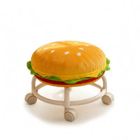 Compact Rolling Stool Portable Low Stool with Wheels Comfortable Padded Rolling Seat Smooth for Children, Reading Nook