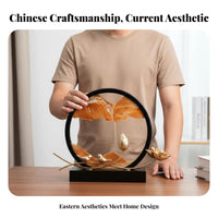 Chinese Design Sand Art Landscape Ornament Creative Housewarming Gift Moving Sand Art Picture Relaxing and Calming Lotus Bird Sand Art Decor