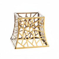 Stainless Steel Metal Pastry Display Riser Creative Shape Square Cake Display Stand Multi-Functional Hollow Geometric Dessert Intended for Buffet, Afternoon Tea, Wedding, Party