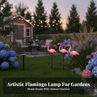 3 Pieces Waterproof Solar Flamingo Light LED Flamingo Solar Light Auto ON/deactivate for Patio, Balcony