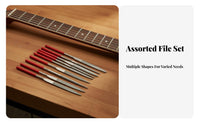 10 Pieces Professional Guitar Fret File Set Multipurpose Use Guitar Nut Slotting File Set Multifunctional for Luthiers, Guitarists, Fretwork