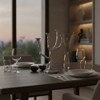 Tree Branch Form Candelabra Holder Metal Tree Branch Candelabra Artistic Candle Holder with Four Sockets for Tabletop