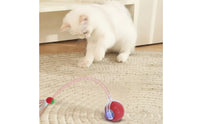 Cat Teaser Toy with Feather Flexible Motorized Cat Toy with Wand Indoor Chasing for Cats, Daily Playtime