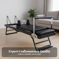 Foldable Pilates Reformer Space-Saving Home Fitness Core Bed Portable Home Workout Reformer for Beginners