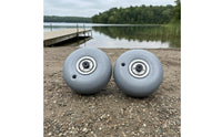 22 Mm Axle Head PU Beach Wheel Textured Beach Cart Wheel Light Gray Outdoor Transport Part Rounded