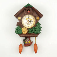 House-Shaped Cuckoo Wall Clock Unique Cuckoo Clock Original Black Woodland for Children, Bedroom