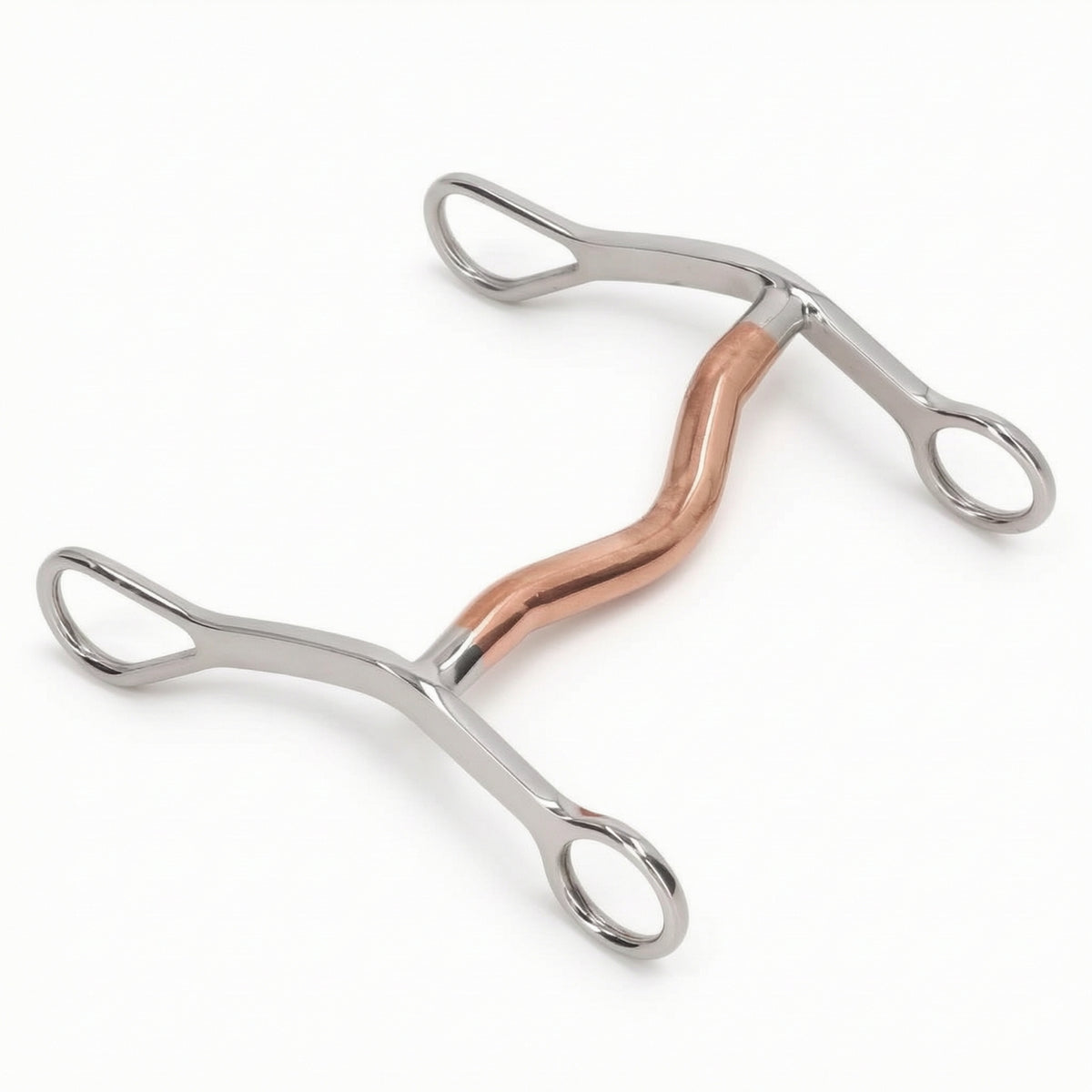 Curved Mouthpiece D-Loop Bit Stainless Steel Bit with Copper Center Responsive Tack Smooth for Equestrians