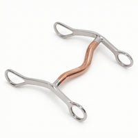 Curved Mouthpiece D-Loop Bit Stainless Steel Bit with Copper Center Responsive Tack Smooth for Equestrians