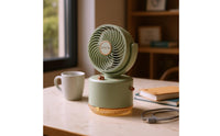 Desktop Cooling Fan Humidifier Top-Fill USB Humidifier Fan Textured Lighted Section for Office Desk