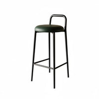 Modern Minimalist Design Low-Back High Stool With Backrest Bar Chair Padded Cushion Home Seating Built-in Footrest for Homeowners, Interior Designers, Adults, Cafe, Pub, Kitchen, Dining Room