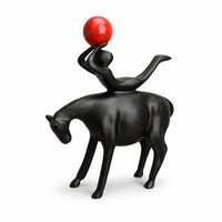 Horse Sculpture with Sphere Modern Figurine Abstract for Entryway, Bookshelf