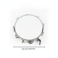 White Round Tambourine Easy to Play Teaching Tambourine