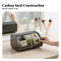 Lidded Makeup organizer Large Capacity Multi-Compartment Makeup Case Raised Feet
