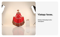 2 Pieces Mexican Folklorico Dress Inclu of S Headpiece Traditional Mexican Dance Costume Rainbow Hem Dance Dress Lively Hues