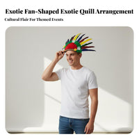 Costume Headpiece Vibrant Feather Fan Dramatic Look for Halloween Events