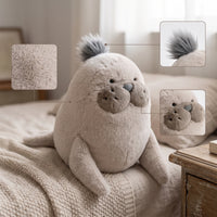 Soft Soft Toy Seal Huggable Seal Stuffed Animal Fuzzy Stuffed Sea Animal 35 Cm for Children, Toddlers, Baby, Bedtime, Nursery, Sofa