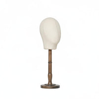 Multi-Purpose Tabletop Hat Stand Solid Wood Wooden Mannequin Head Maintains Shape Countertop Cap Display Stable Base for Retailers, Boutique, Dressing Room, Closet