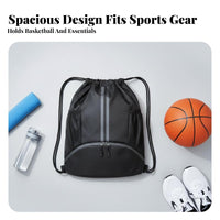 Damp and Dry Separation Gym Sack Water Sports Drawstring Backpack Multipurpose Shoe Compartment Drawstring Bag for Swimmers, Athletes, Swimming