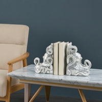 Ocean-Themed Squid Bookends Nautical Bookends with Tentacles Decorative Book Holders Sculptural for Living Room