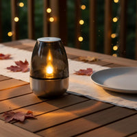 6 Pieces LED Solar Candle Light Weather Resistant Stainless Steel Outdoor Light Weatherproof Outdoor Lighting for Patio, Pathway, Halloween