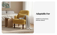 Retro Design Upholstered Single Sofa Tufted Backrest Upholstered Accent Chair High-Resilience Cushion Lounge Seat Sturdy Construction for Apartment Dwellers, Interior Decorators, Living Room, Bedroom, Reading Nook, Home Office