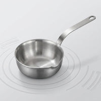Induction Hob Mini Egg Pan for Quick Meals, 304 Stainless Steel Egg Frying Pan with Flat Bar Handle, Small Saucepan for Camping Cooking, 12cm